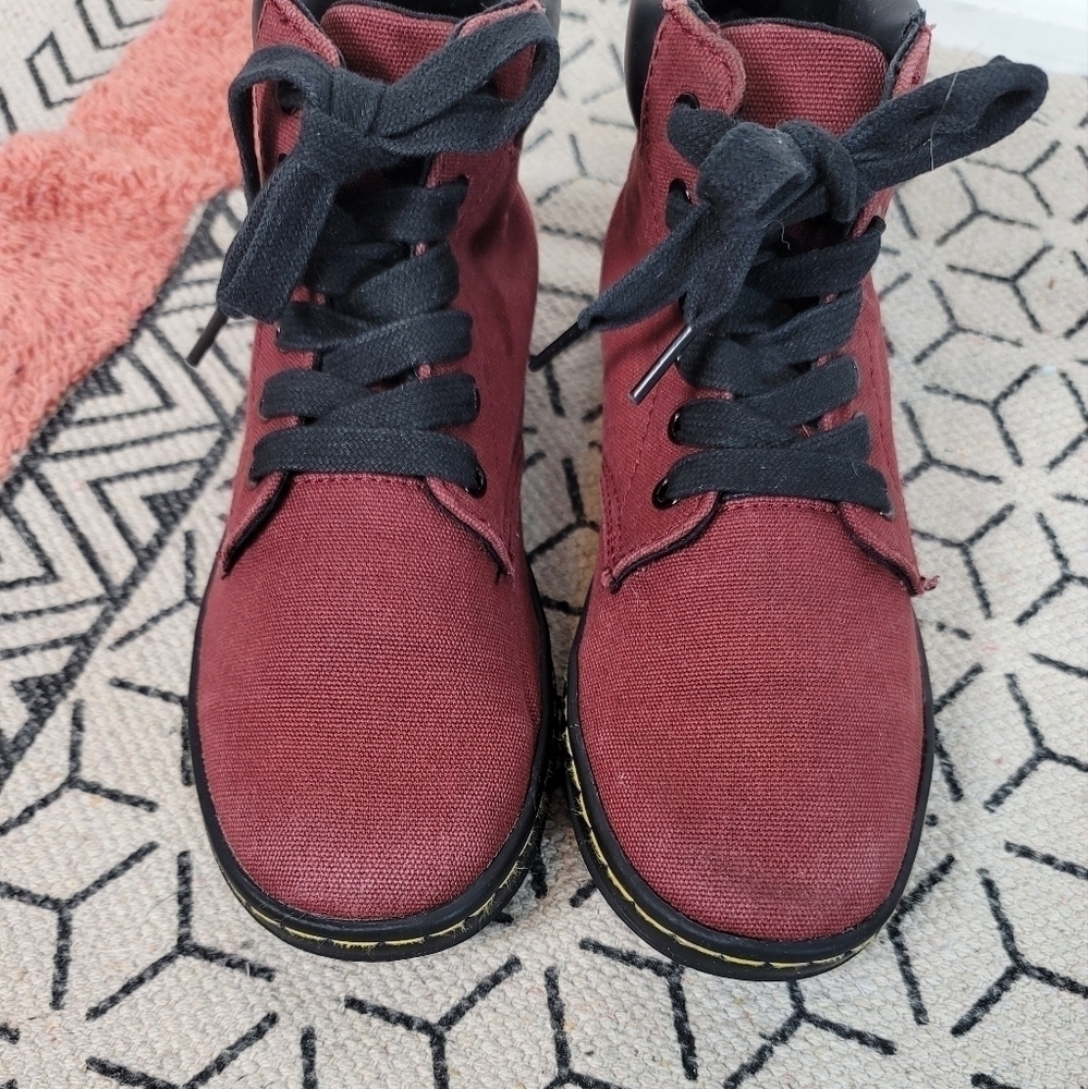 Dr. Martens Burgundy Combat Boots - Picture 4 of 15